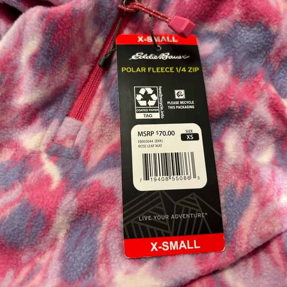 Eddie Bauer women  quarter 1/4 zip polar fleece full sleeve size XS brand new - Picture 7 of 7